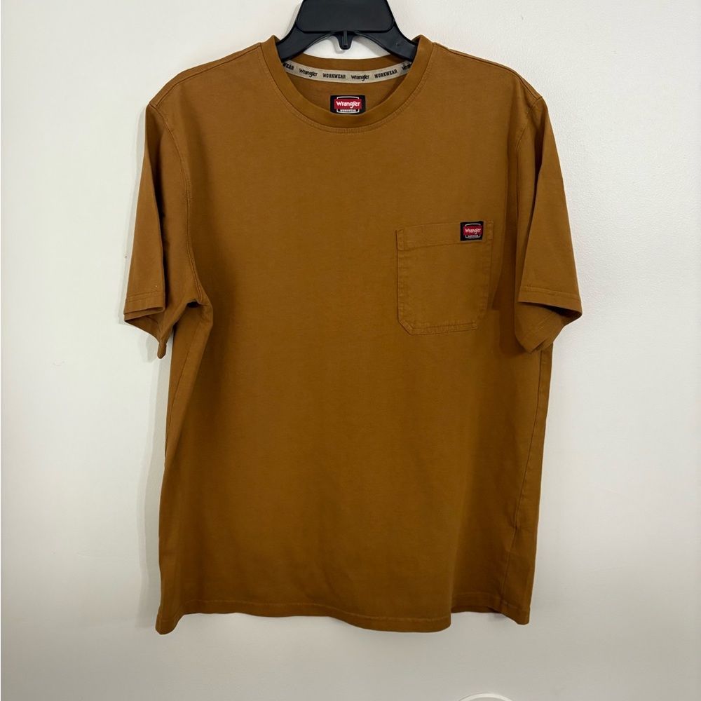 Wrangler Brown Short Sleeve Tee Casual Cotton Size Large